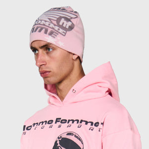 Wool Racing Beanie Pink