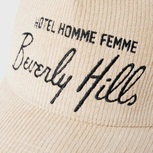 Homme Hotel Corduroy Hat Taupe and Black