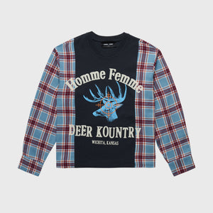 Deer Country Flannel Tee Black