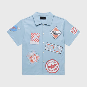 Road Trip Button Down Baby Blue