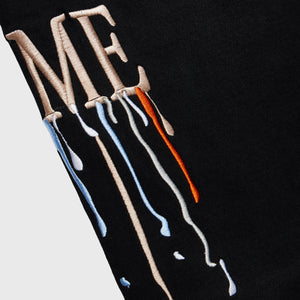 Letterman Drip Denim Black With Brown Letters