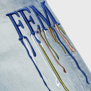 Letterman Drip Denim Blue With Navy Letters