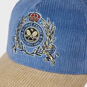 Tennis Crest Corduroy Hat Blue