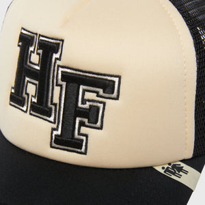 HF Letterman Trucker Hat Black and Cream