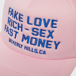 Fake Love Trucker Hat Pink