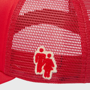 Fake Love Trucker Hat Red