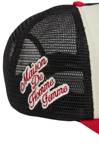 Varsity Font Trucker Black and Red