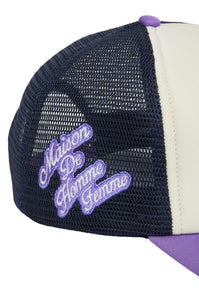 Varsity Font Trucker Blue and Purple