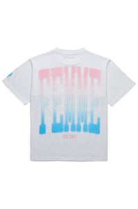 Twilight Tee White with Pink and Blue