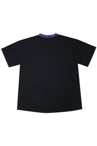 Jacquard Tee Black with Purple and Royal Blue