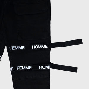 Strapped Cargo Denim Black